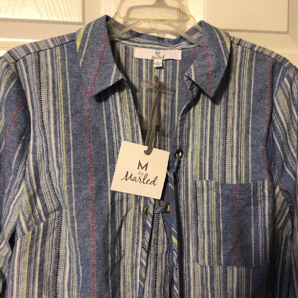 M by Marled NWT 100% Cotton Large MultiColor Top